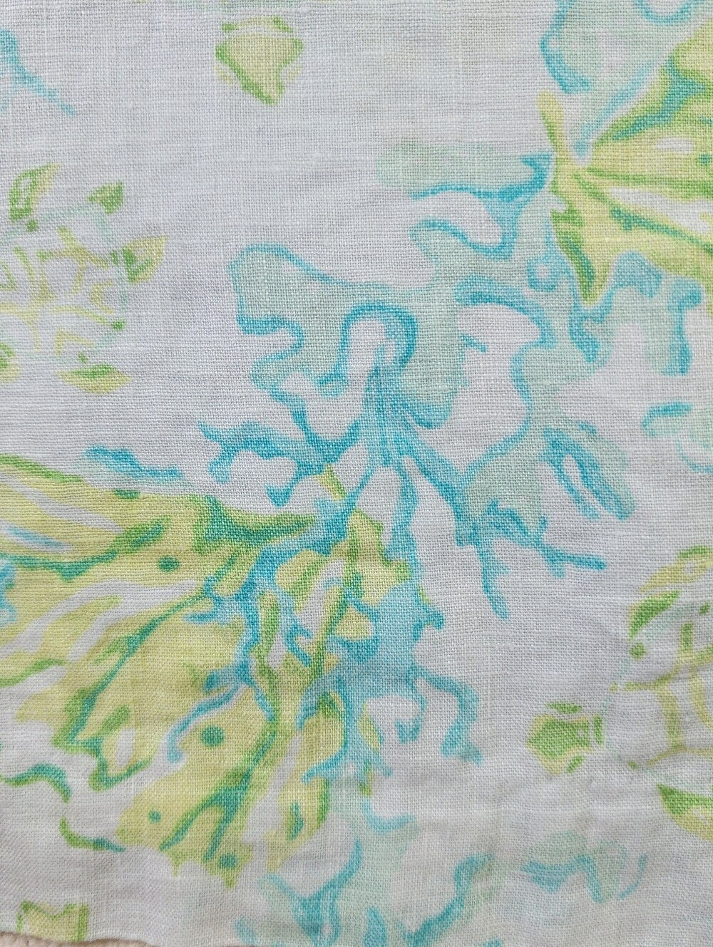 J. Jill Love Linen Women's XL Ocean Themed Lined Sleeveless Shift Dress Pockets - Picture 7 of 7